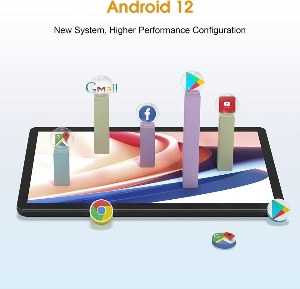 SGIN Android 12 Tablet 2GB RAM 32GB ROM 10.1 Inch 1.6Ghz 2MP+5MP Camera WiFi