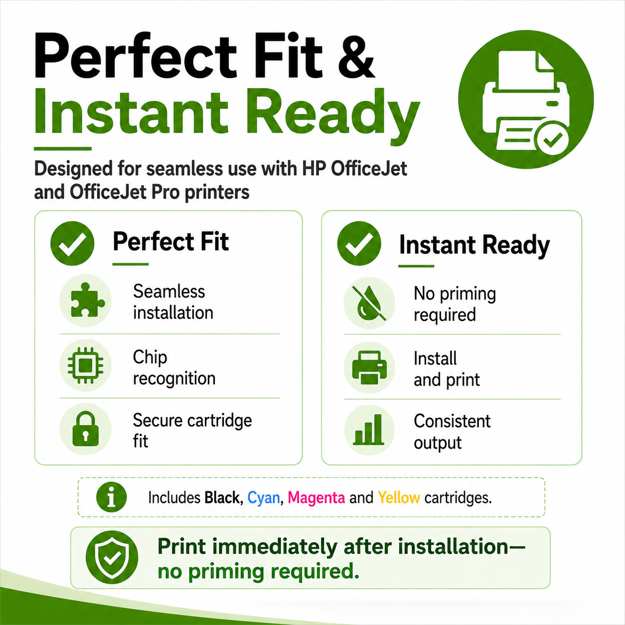 2 Pack 902XL Ink Cartridges Compatible for HP OfficeJet 6978 6968 6960