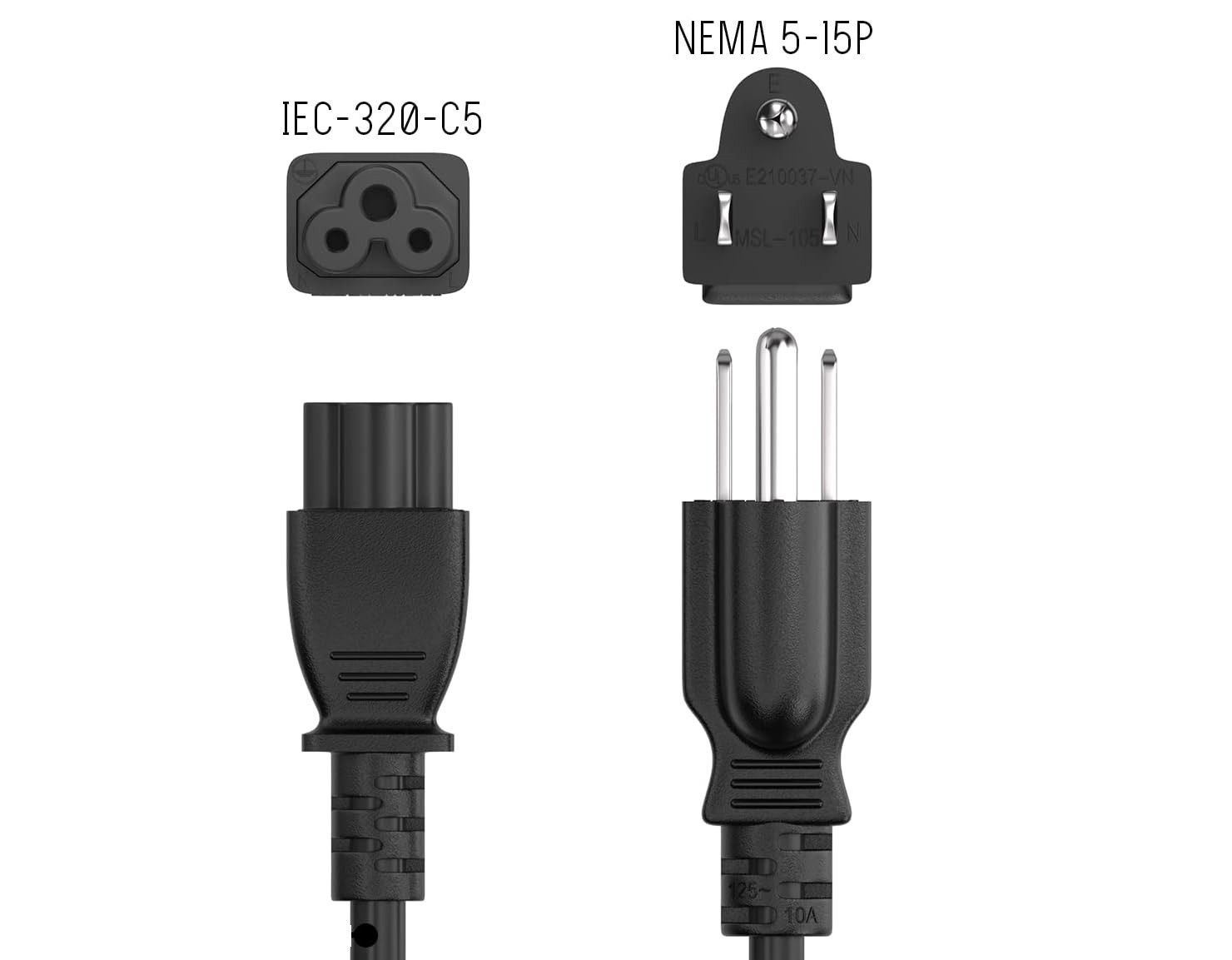 3 Prong AC Mickey Power Cord Cable for Dell Toshiba HP Laptop 6 Feet ft