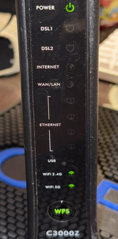 CenturyLink ZyXEL C3000Z DSL Modem Wireless Router w/ AC Adapter *Tested* OEM