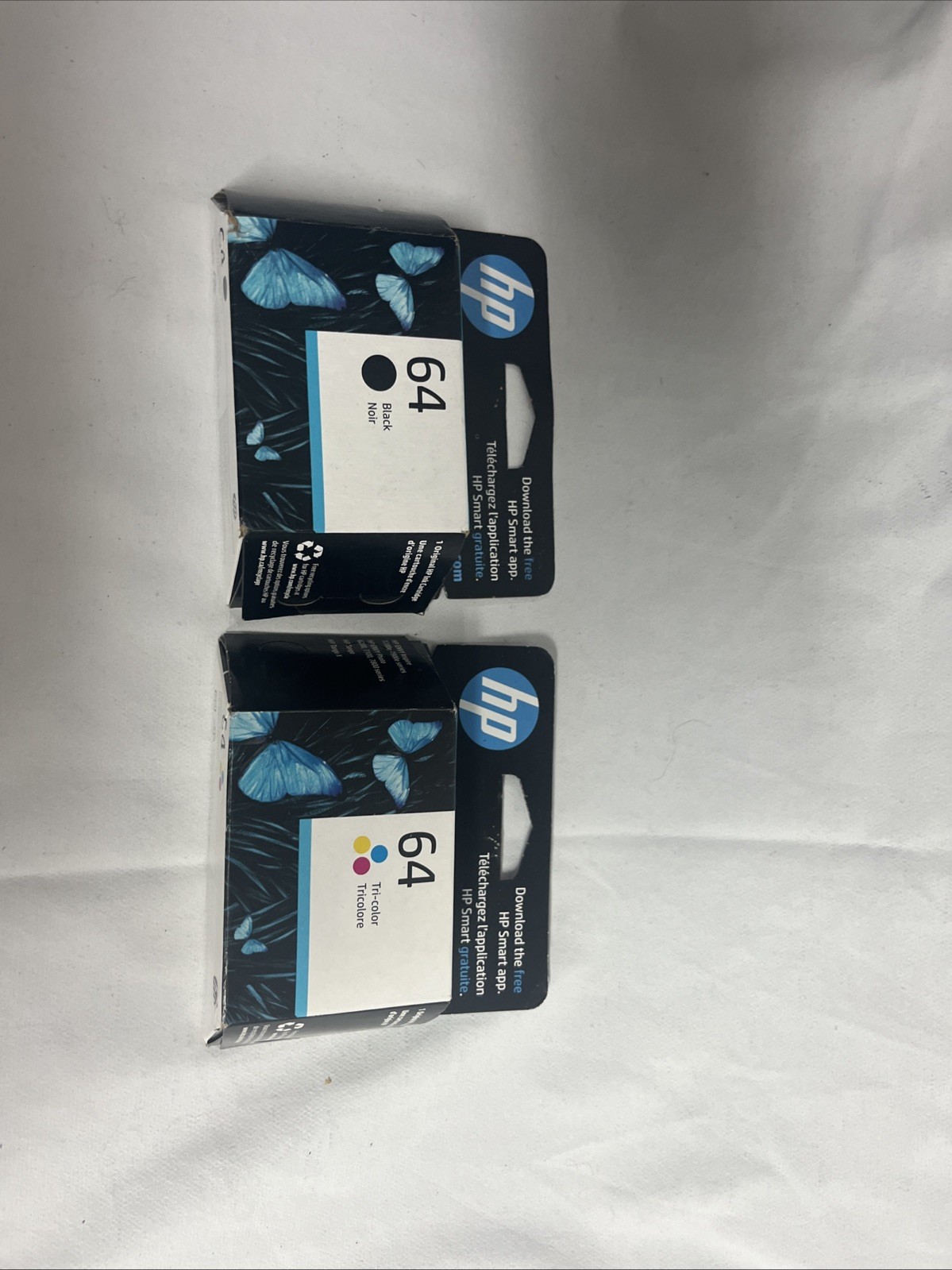 HP 64 Black And Color Ink Cartridge Bundle N9J89AN N9J90AN Exp: 11/2024, 3/2025