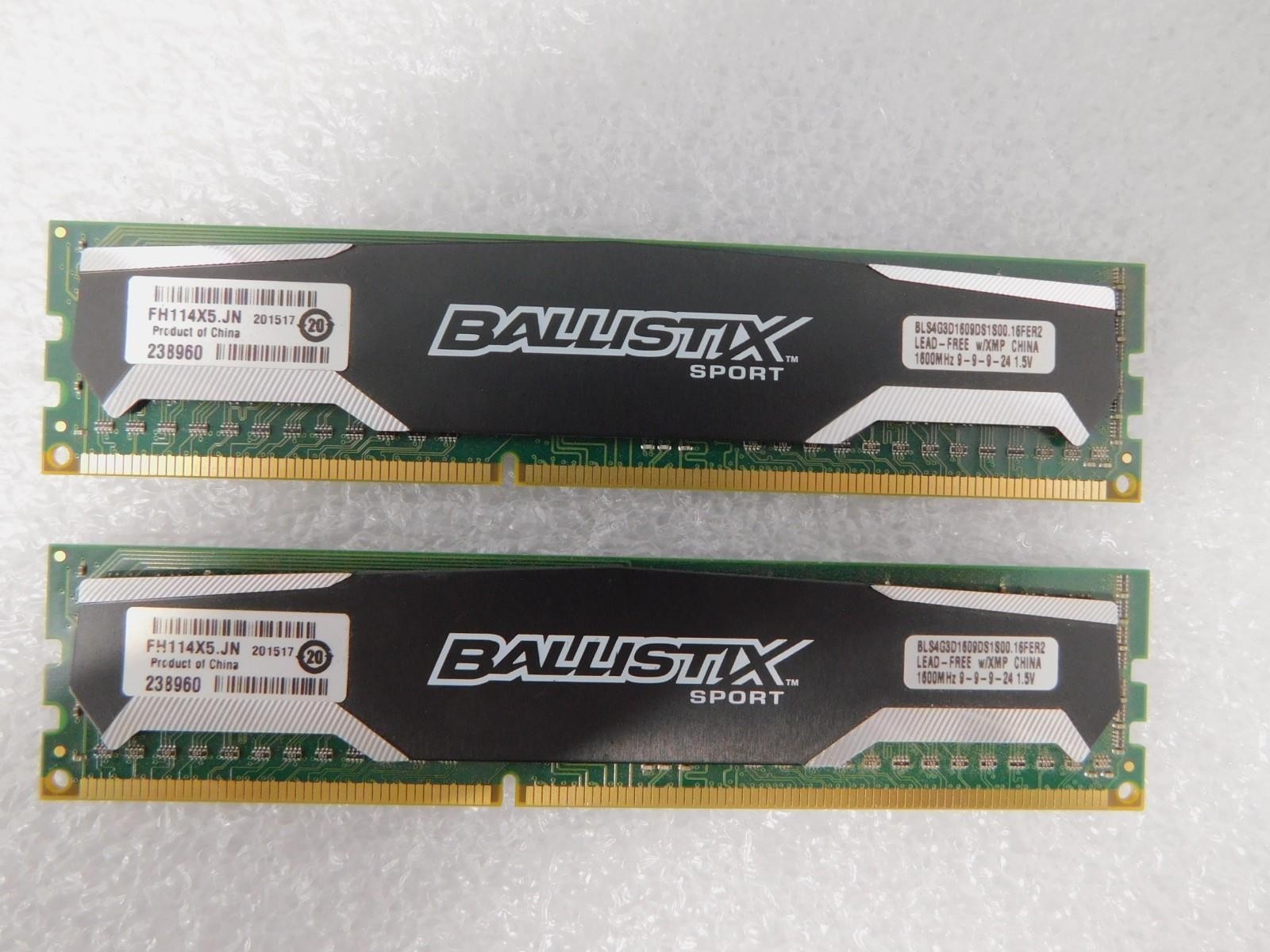 CRUCIAL 8GB (2x 4GB) DDR3 1600 PC3-12800 UDIMM 240-Pin Memory BLS4G3D1609DS1S00
