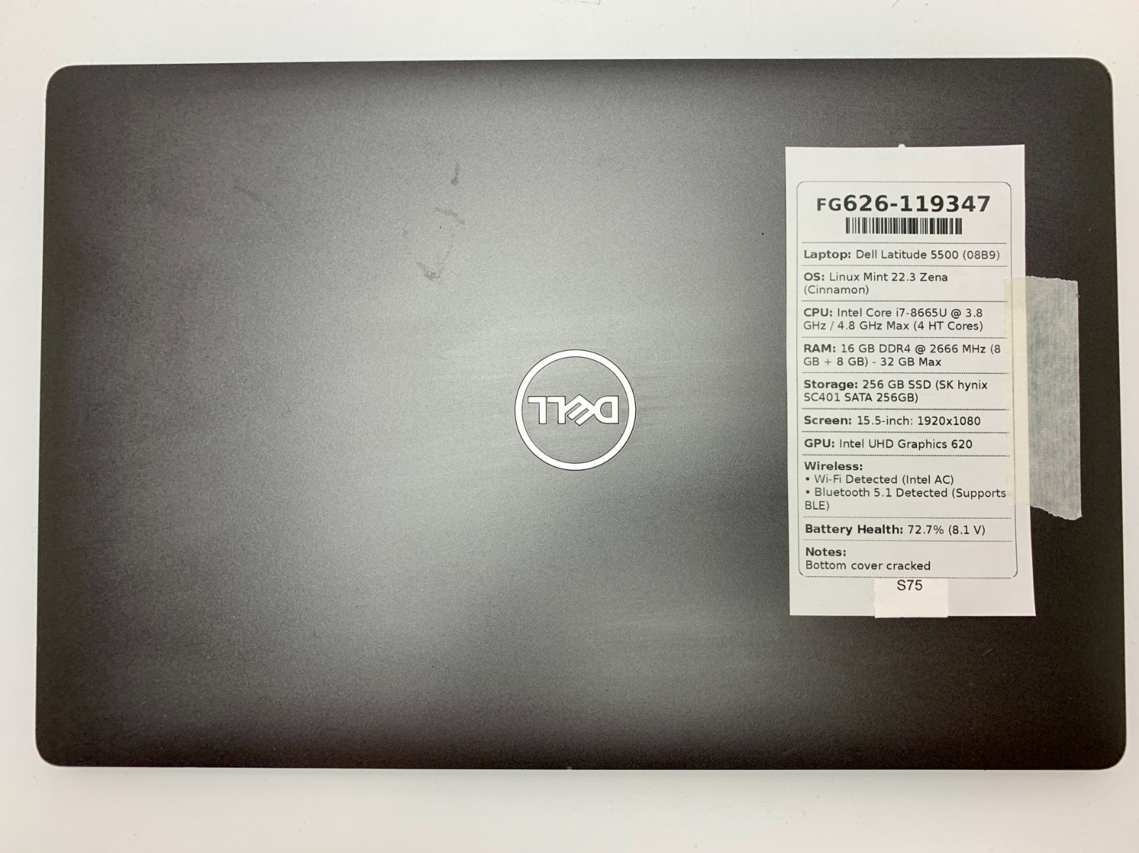Dell Latitude 5500 | i7-8665U | 16GB RAM | 256GB SSD | LINUX