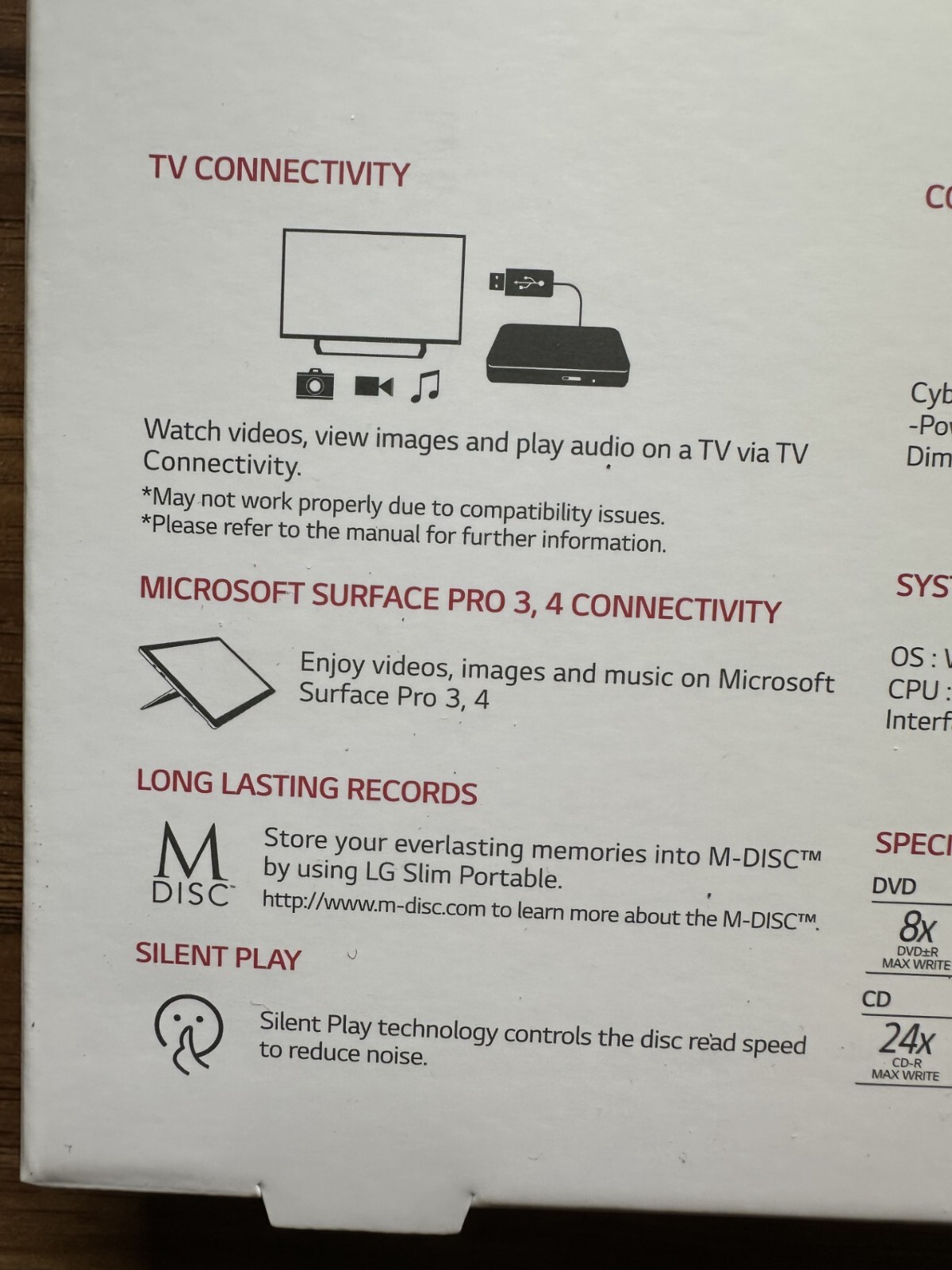 NEW! LG – SP80NB80 – ULTRA SLIM PORTABLE USB EXTERNAL DVD-WRITER – PC/MAC– BLACK