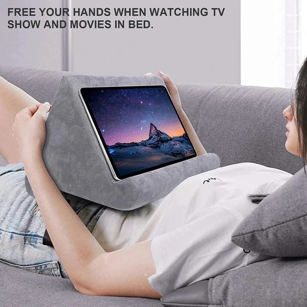 Multi-Angle Pillow for iPad Phone Tablet Read Holder Stand Foam Lap Rest Cushion