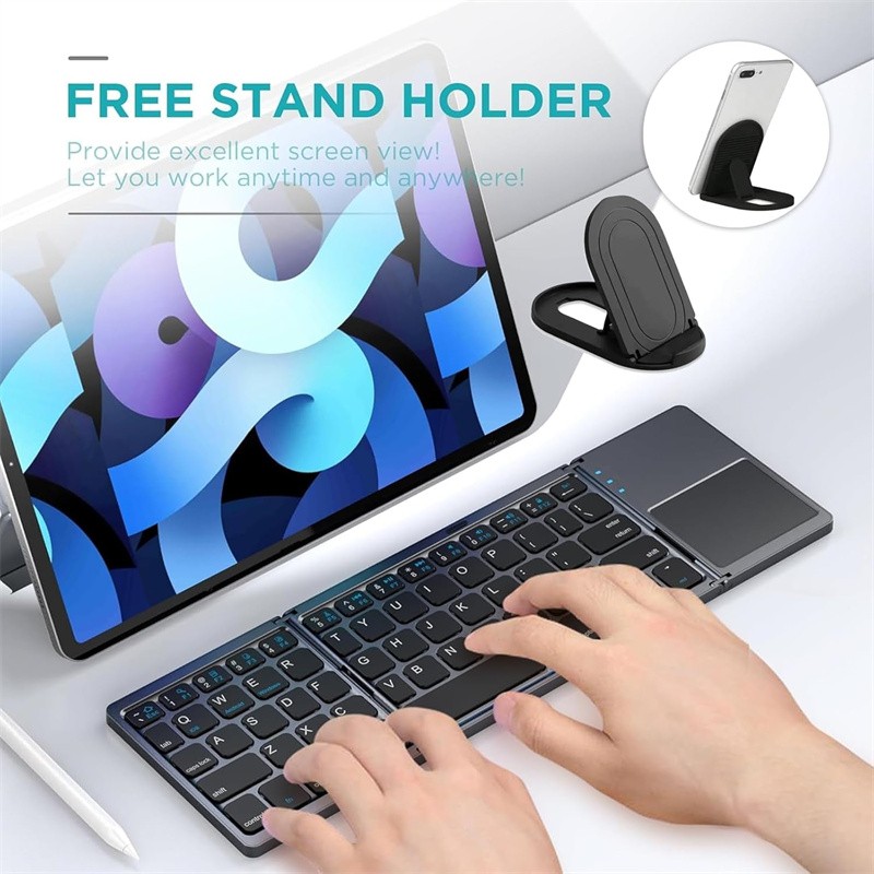Mini Folding Wireless Bluetooth Keyboard With Touchpad for Laptop Tablet Phone