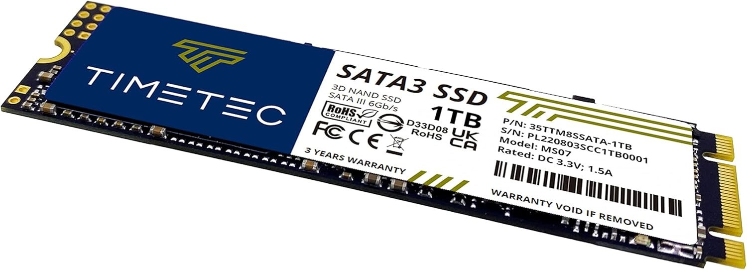 1TB SSD 3D NAND SATA III 6Gb/s M.2 2280 NGFF 512TBW Read Speed Up to 550MB/s …