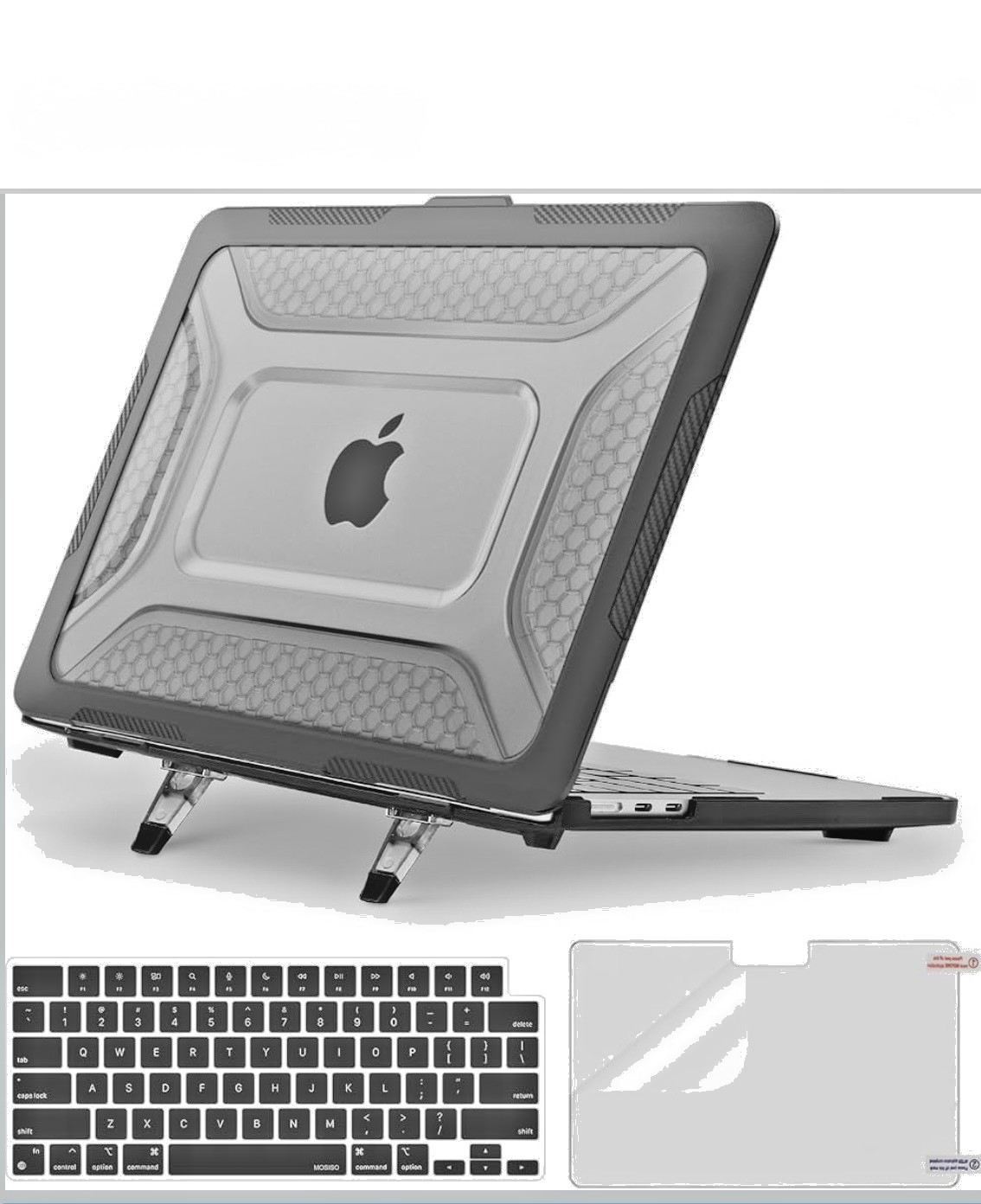Mosiso Blk Heavy Duty Hard Case with Kickstand for MacBook Air 13.6 M5 2026-2022