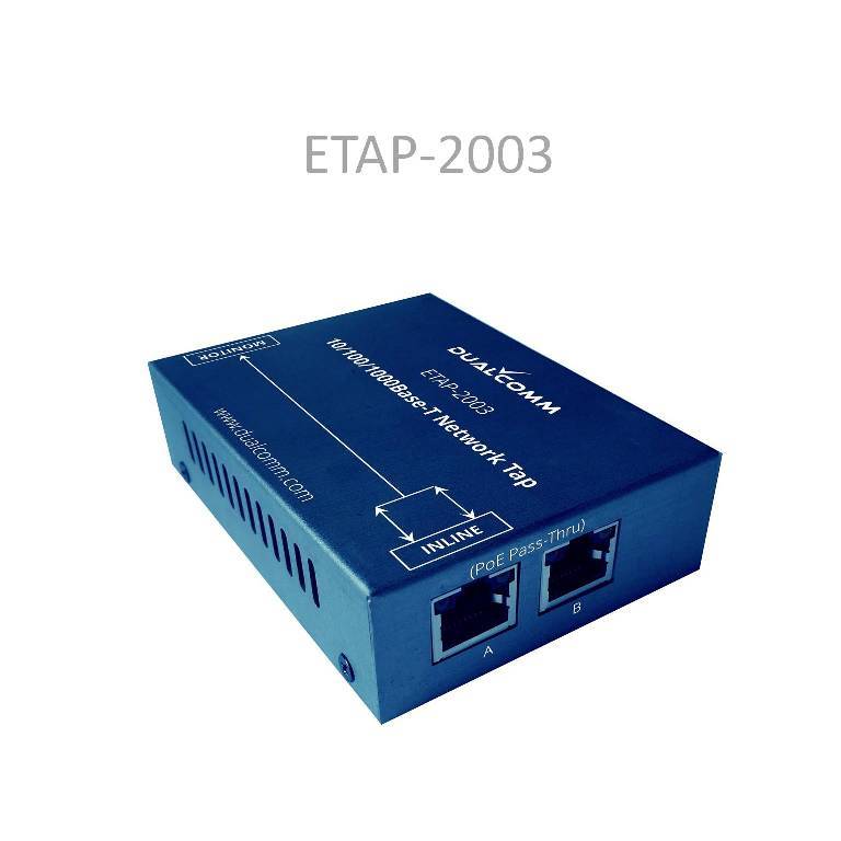 DUALCOMM ETAP-2003 USB Powered Gigabit Network TAP w/ Single Monitor Port