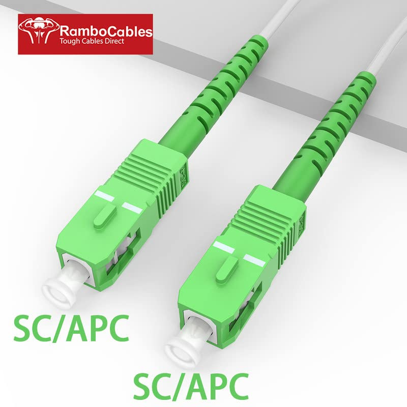 SC/APC to SC/APC Fiber Optic Internet Cable, Armored Fiber Patch Cable, OS2