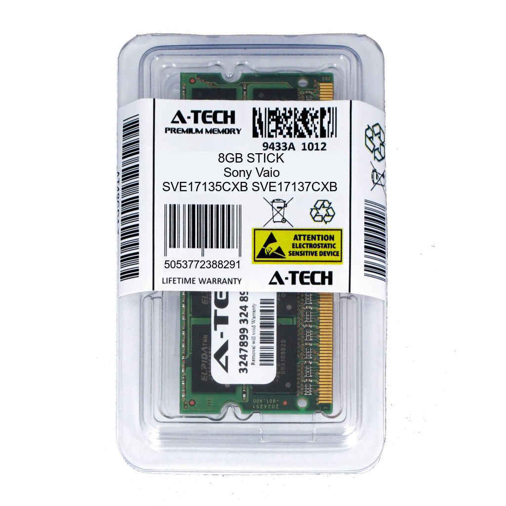 8GB SODIMM Sony SVE17135CXB SVE17137CXB SVE171390X SVE1713ACXB Ram Memory