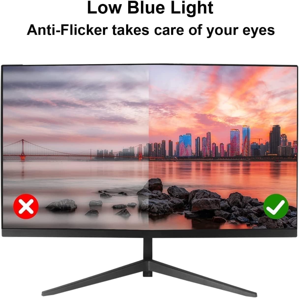 22 Inch 1080P Monitor Screen Thin LED PC Monitor w/HDMI & VGA Built-in Speaker
