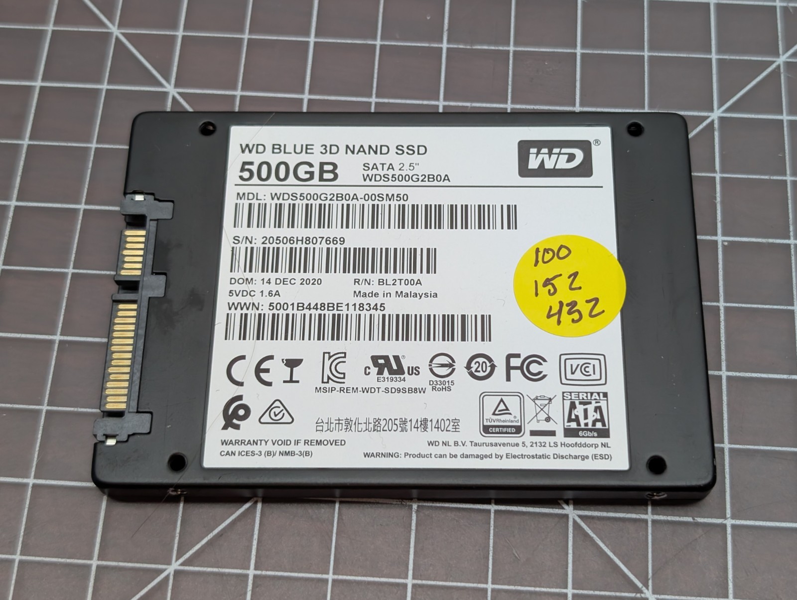 WD Blue 3D NAND 500GB WDS500G2B0A 2.5″ SATA SSD Solid State Drive