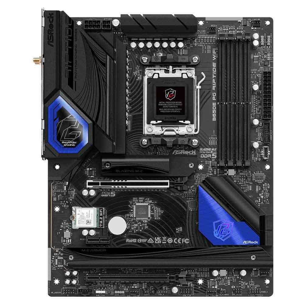 ASRock B650E PG Riptide WiFi Motherboard, compatible with AMD Ryzen 7000 series