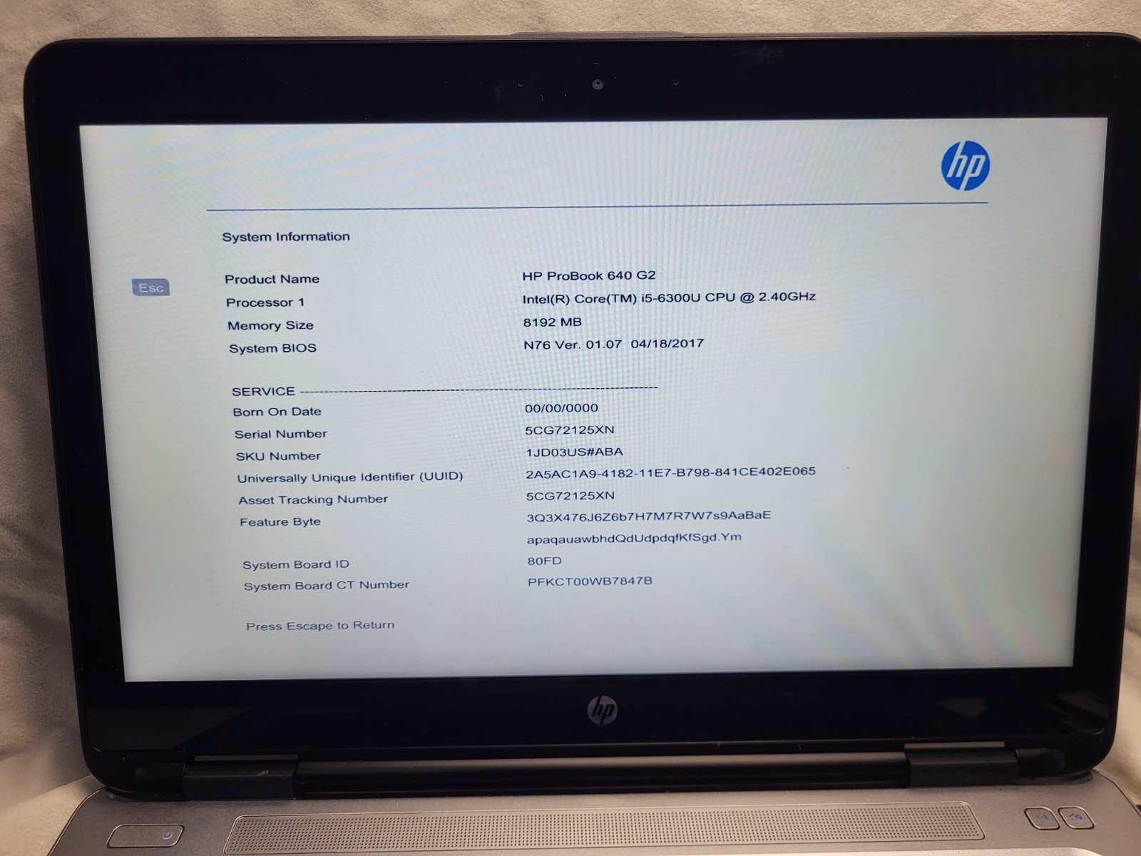 Lot of 2 HP ProBook 640 G2 14″ Touch Screen i5 6300U 2.4Ghz, 8GB, No Hard Drive