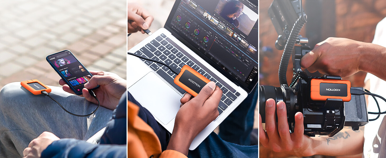 Kootion 1TB Portable SSD Up to 2000MB/s USB-C USB 3.2 Gen 2×2 External SSD High