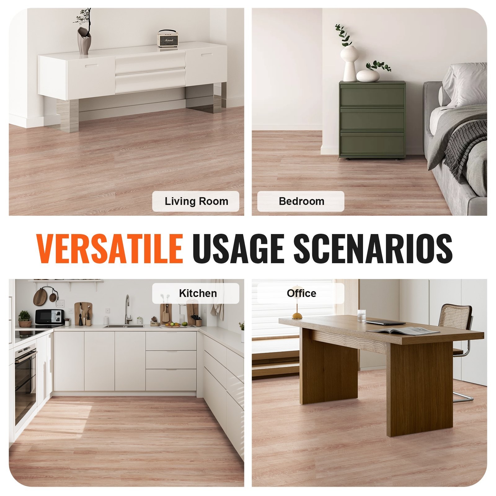 Self Adhesive Vinyl Floor Tiles 36 x 6 inch, 36 Tiles 2.5mm Thick Peel & Stick,