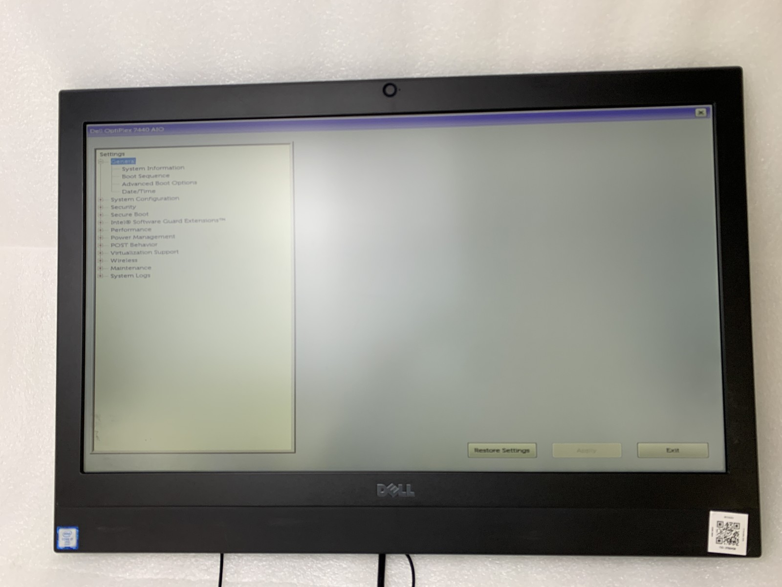 Dell OptiPlex 7440 AIO 23″ Core i7-6700 3.4GHz 16GB RAM 500GB HDD NO OS No Stand