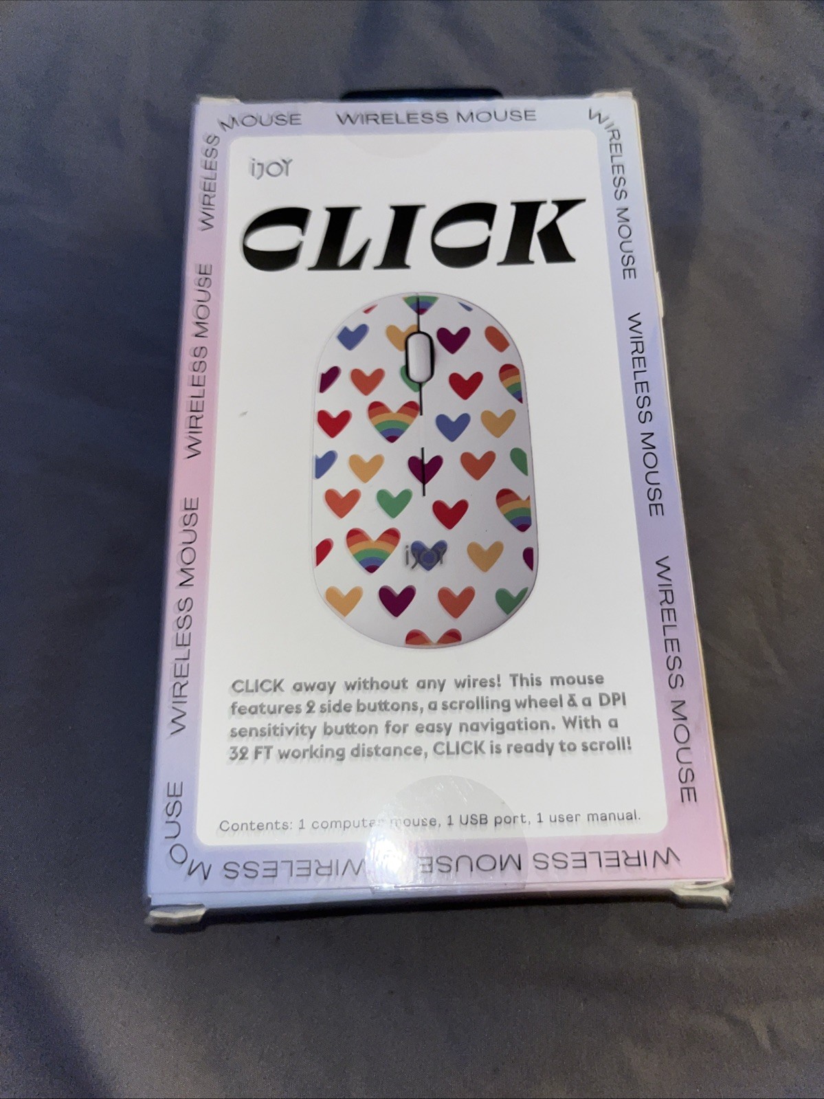 NEW Heart Patterned WIRELESS Optical Computer Mouse Great GIFT IDEA!