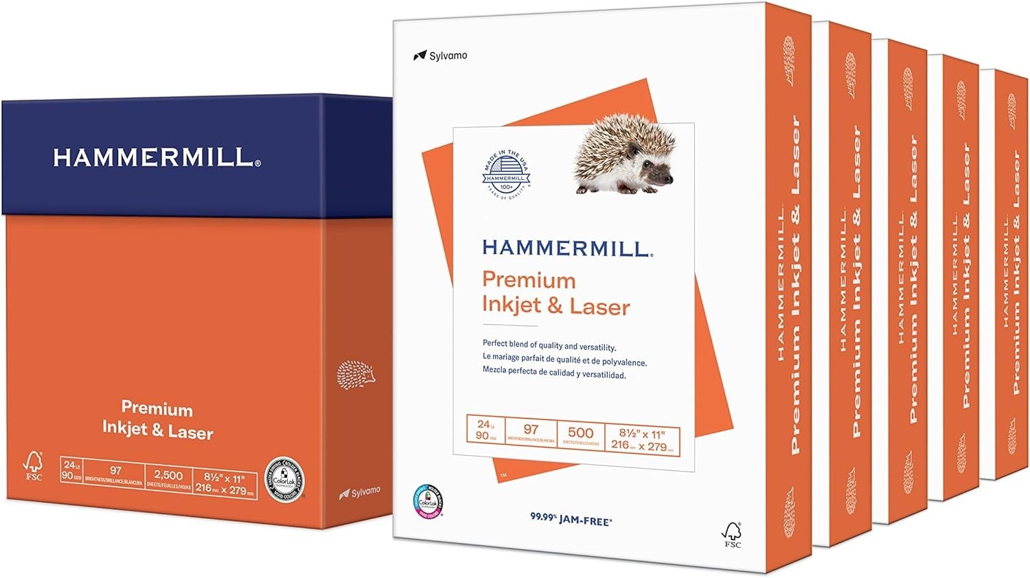 97 Bright Printer Paper – 8.5×11 Inches – 2500 Sheets