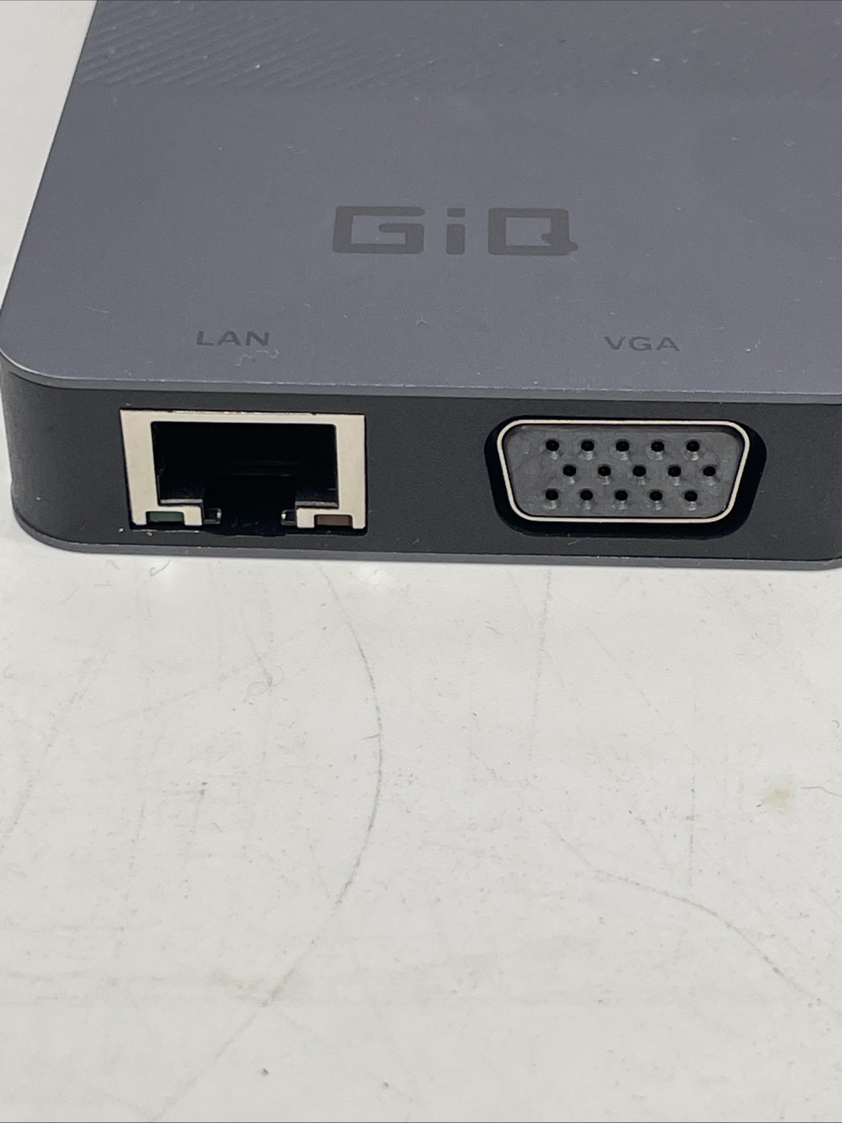 USB Docking Station GIQ USB C hub USB 3.0 to Dual HDMI VGA (3) Pre Owned