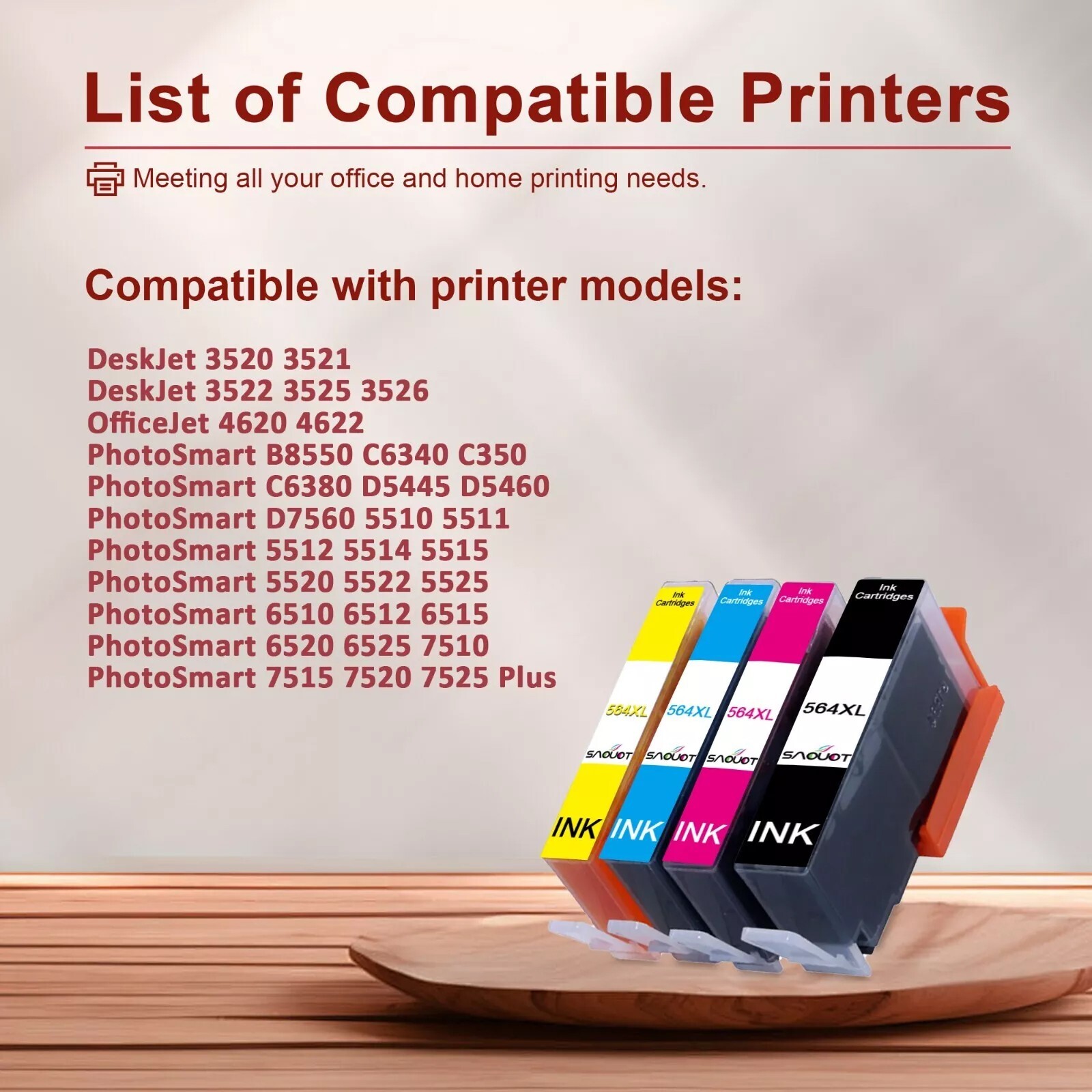 564 XL Ink Cartridge Replacement for HP 564XL Deskjet 3520 Photosmart 5515