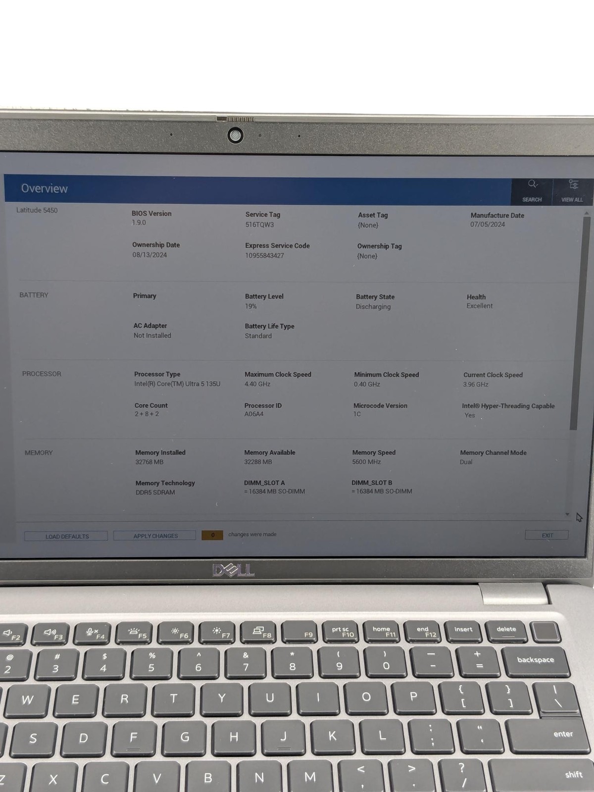 Dell Latitude 5450 Ultra 5 135U 14″ 32GB RAM 512GB SSD – Grade D