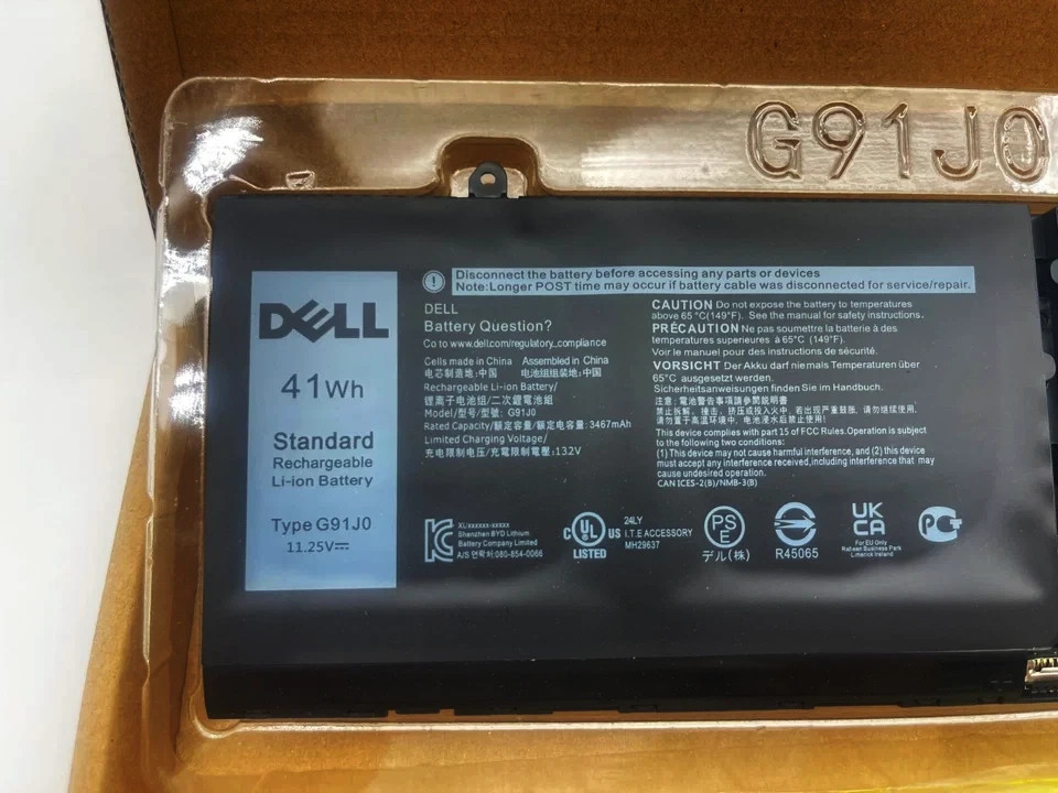 Genuine G91J0 Battery For Dell Latitude 3330 3420 3430 3445 3520 3530 5415 5515