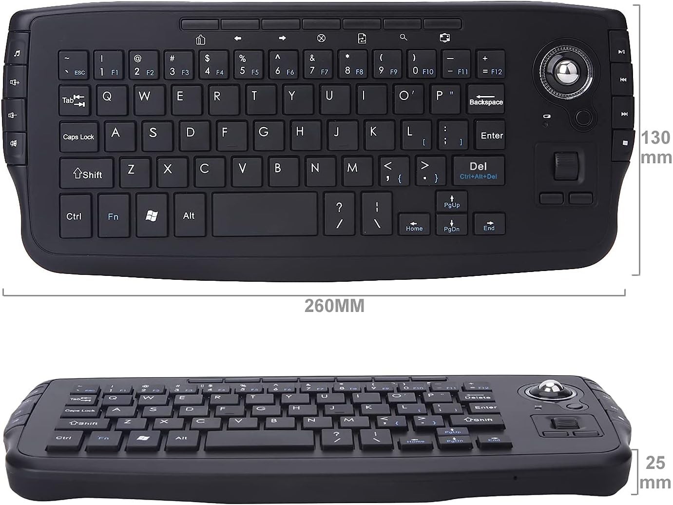 Trackball Mouse Keyboard, 2.4GHz Wireless Trackball Mouse Keyboartd Combo, Pl…