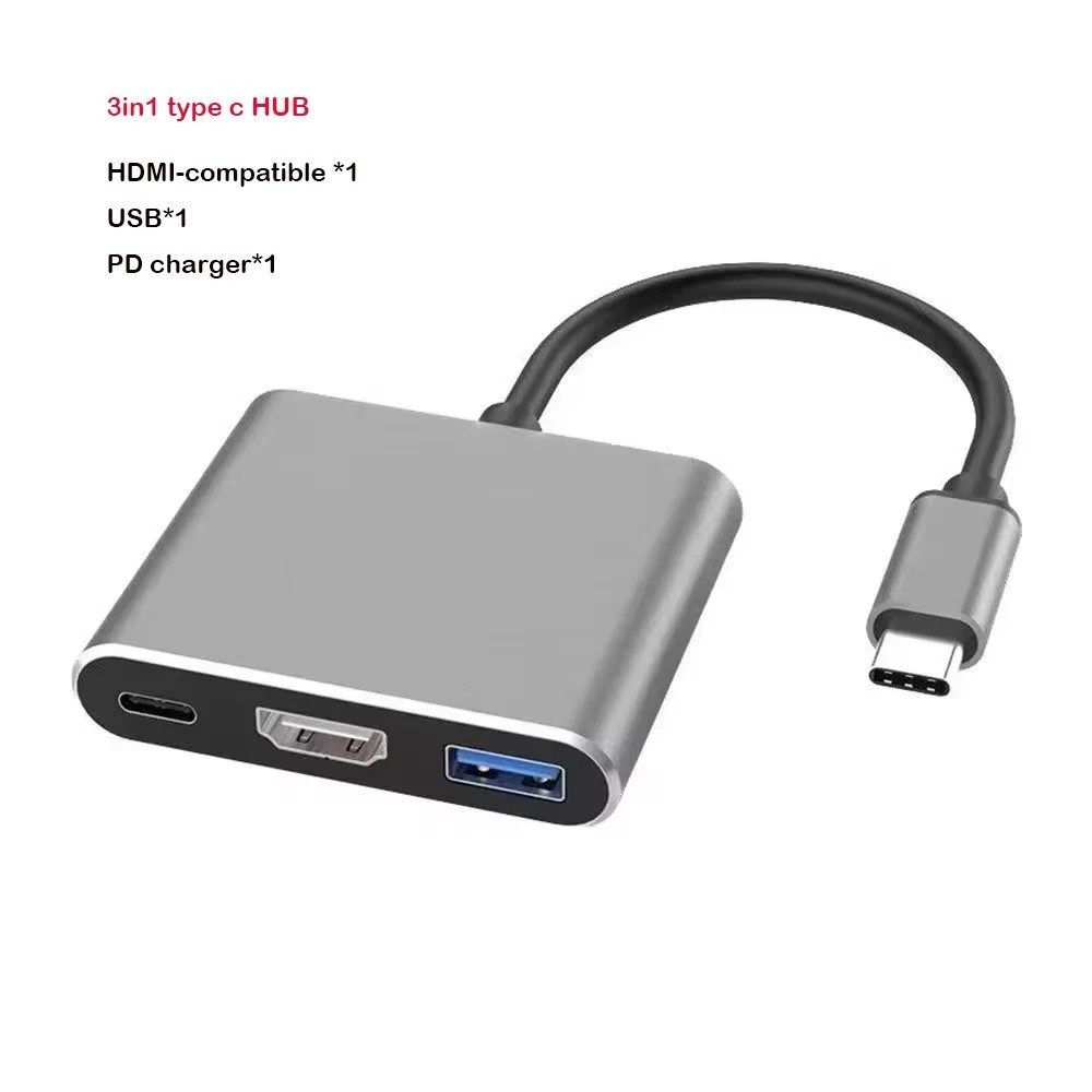 Type C USB 3.1 to USB-C 4K HDMI USB 3.0 Adapter Cable 3 in 1 Hub For Macbook Pro