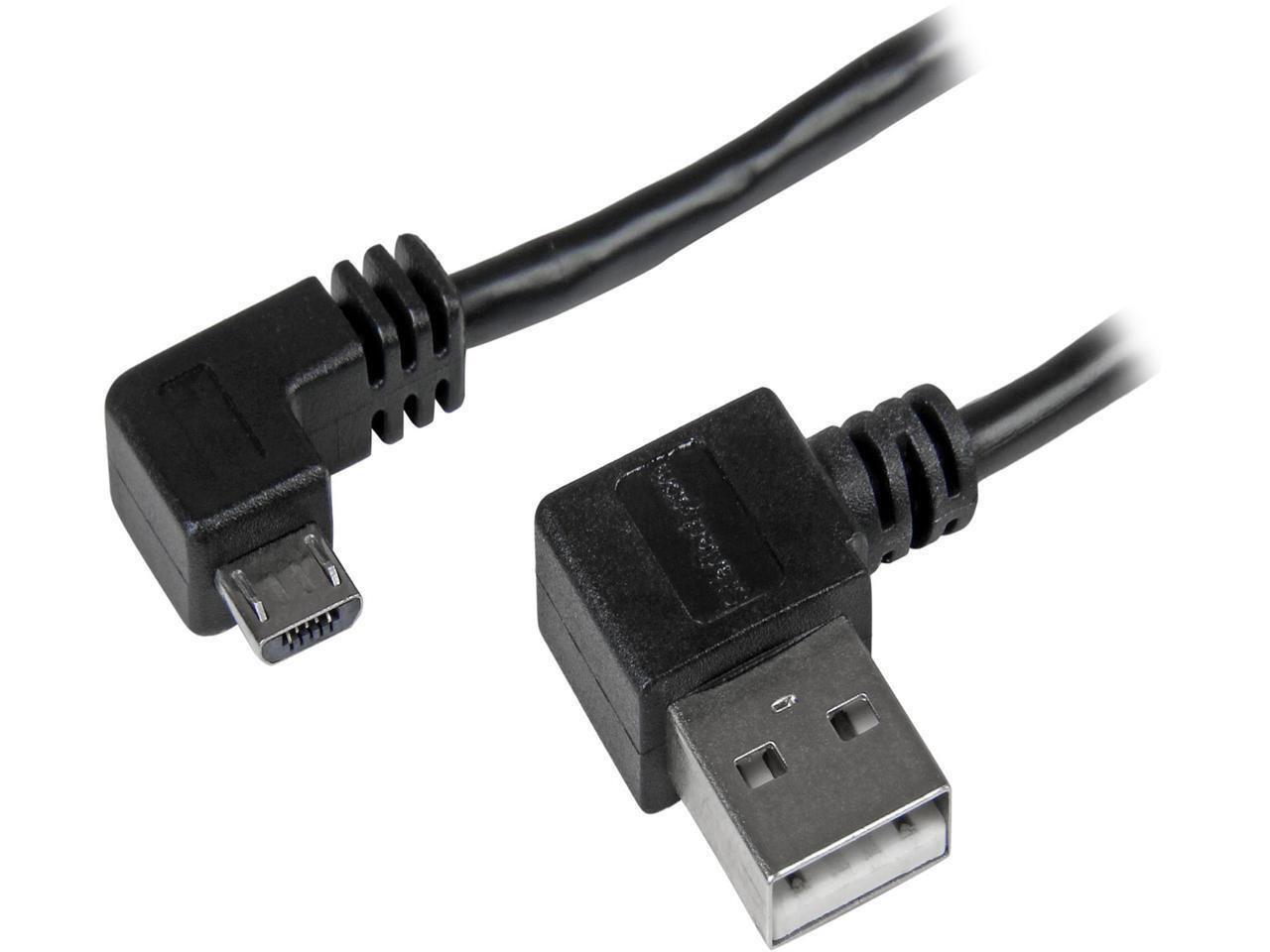 StarTech.com 2m 6 ft Micro-USB Cable with Right-Angled Connectors – M/M – USB A