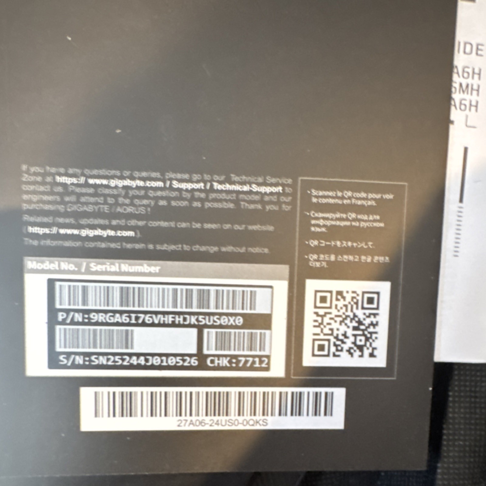 GIGABYTE A16 Gaming Laptop 16″ Intel Core i7 13th Gen Black