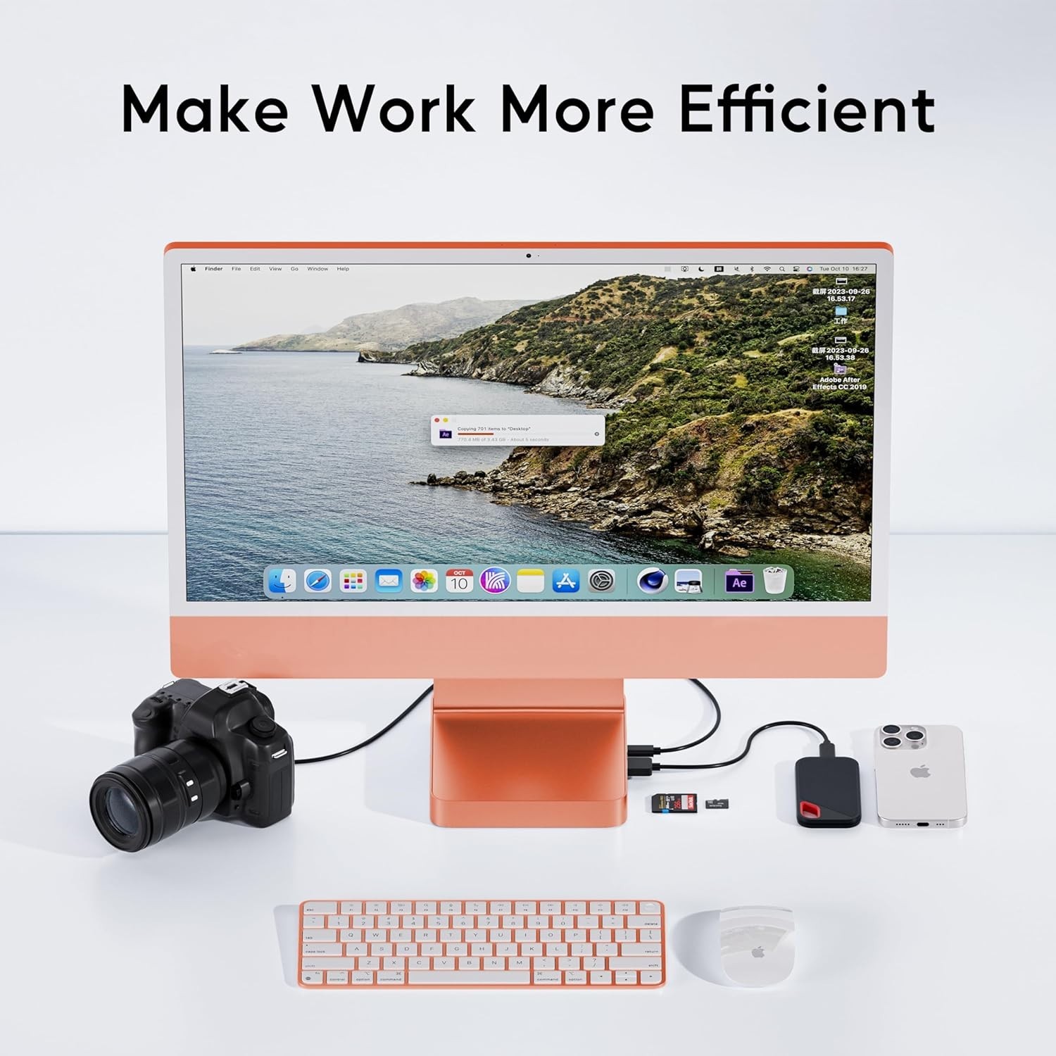 USB C Hub for iMac 24 inch 2021/2023/2024, 7-in-1 Adapter with 10Gbps Speed