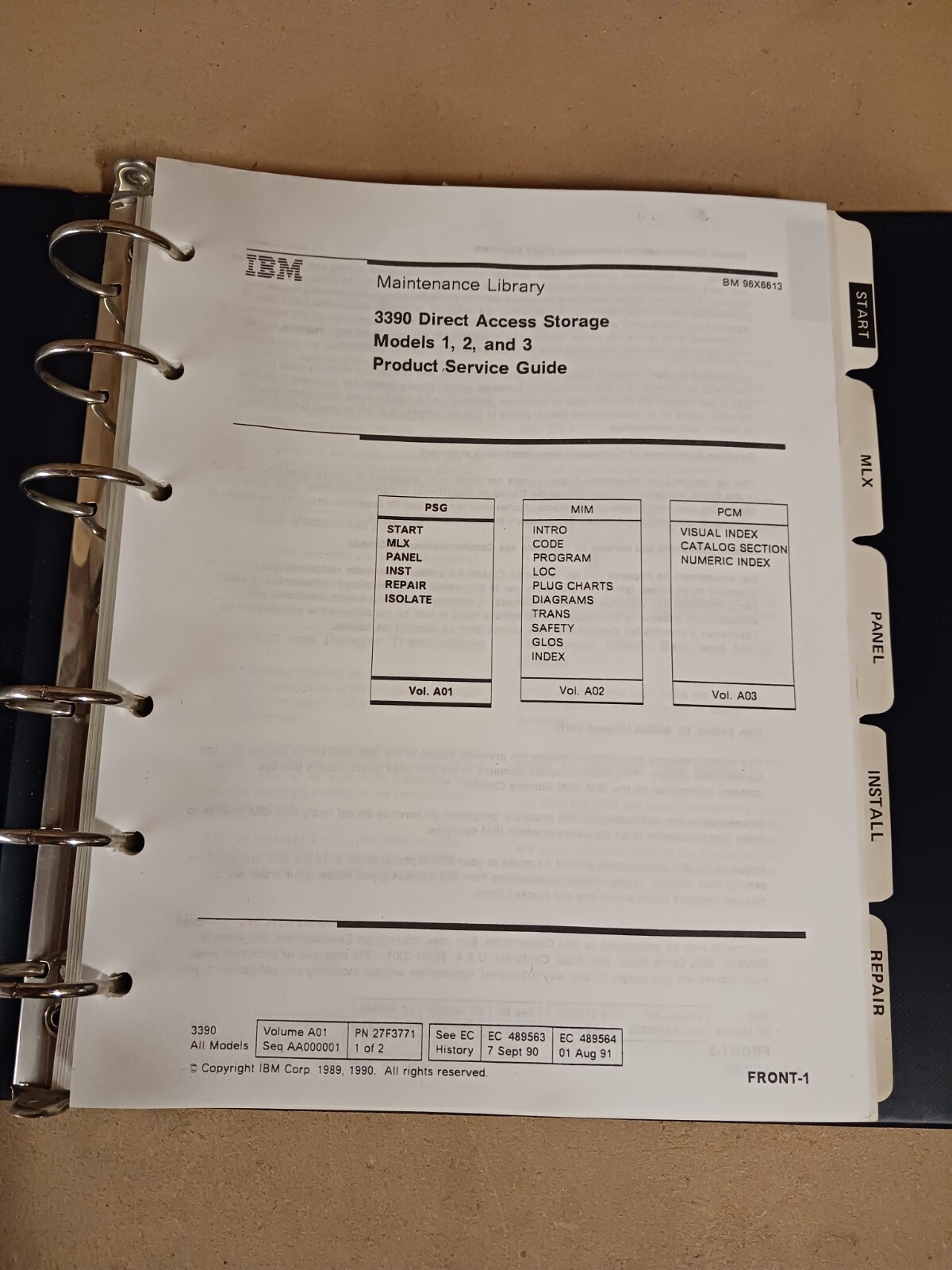 IBM Model 3390 Models 1, 2, and 3 Product Service Guide and Maint. Inform. Man.