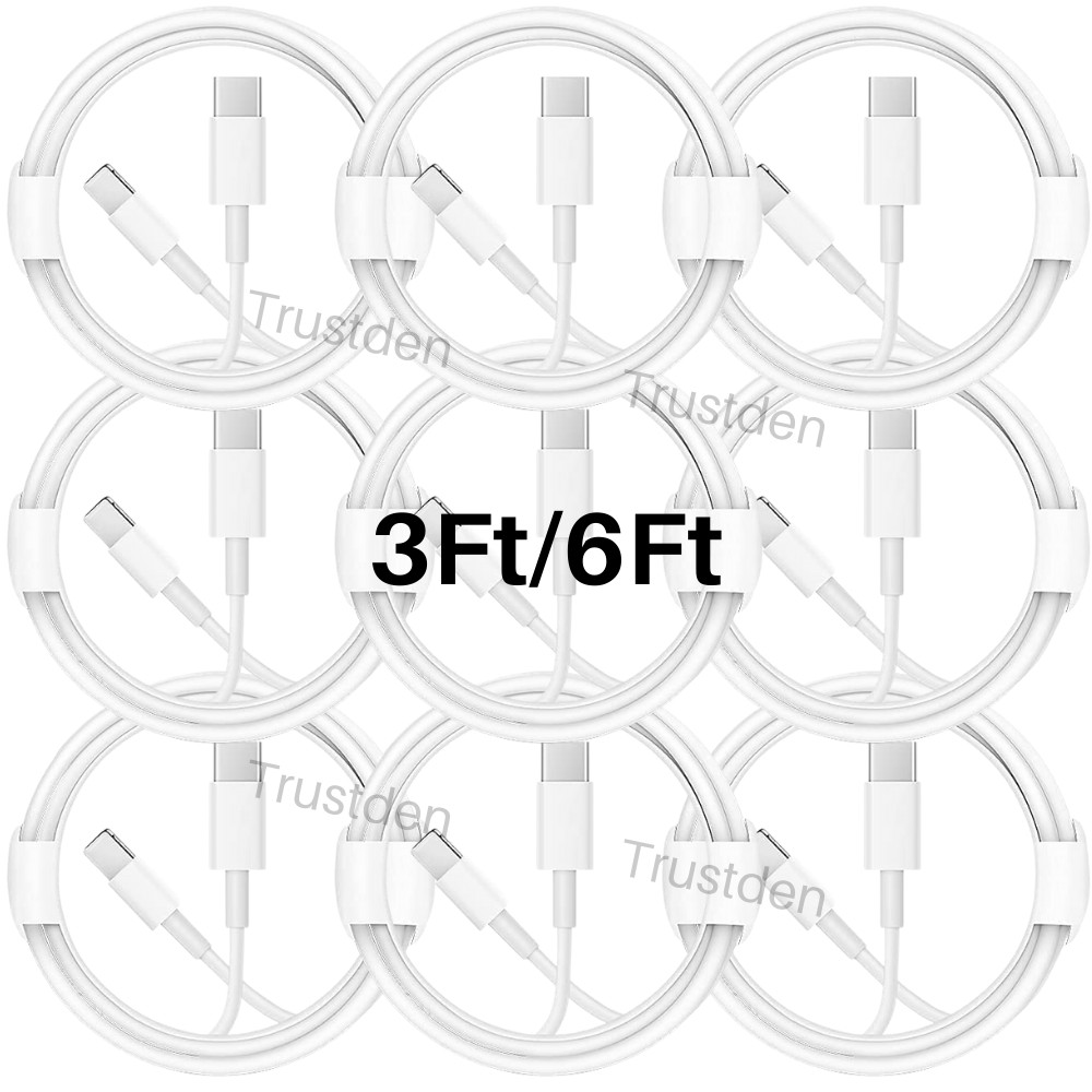 Lot PD Fast Charger USB-C to iPhone Cable 3/6Ft For Apple 13 12 11 8 XR 8 X iPad