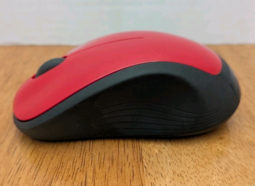 Logitech Wireless Mouse M310 Red w/ Receiver Dongle Tested Works