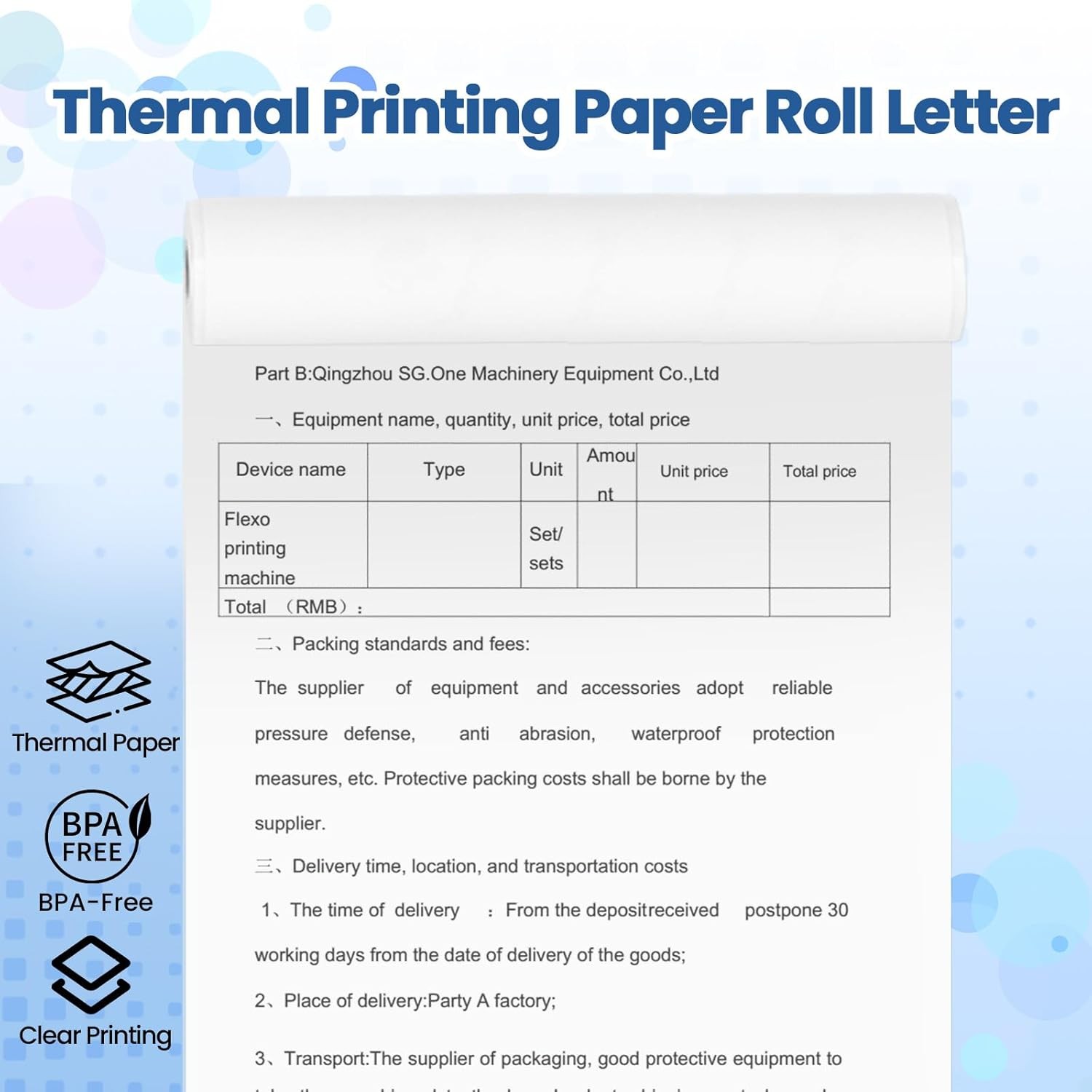 6 Rolls 8.5×11 Thermal Paper 150 Sheets Inkless for Phomemo Brother Peripage