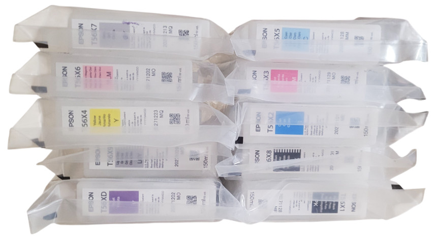 Epson T56X Ink Cartridge Lot of 10 New Sealed 150ml Without Box Exp: 11-2027