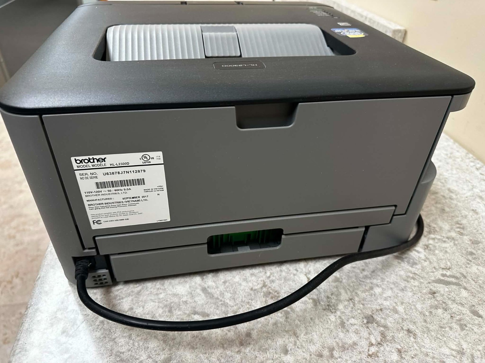 Brother HL-L2300D Monochrome Laser Printer w/ Duplex Cable Toner + USB Cable