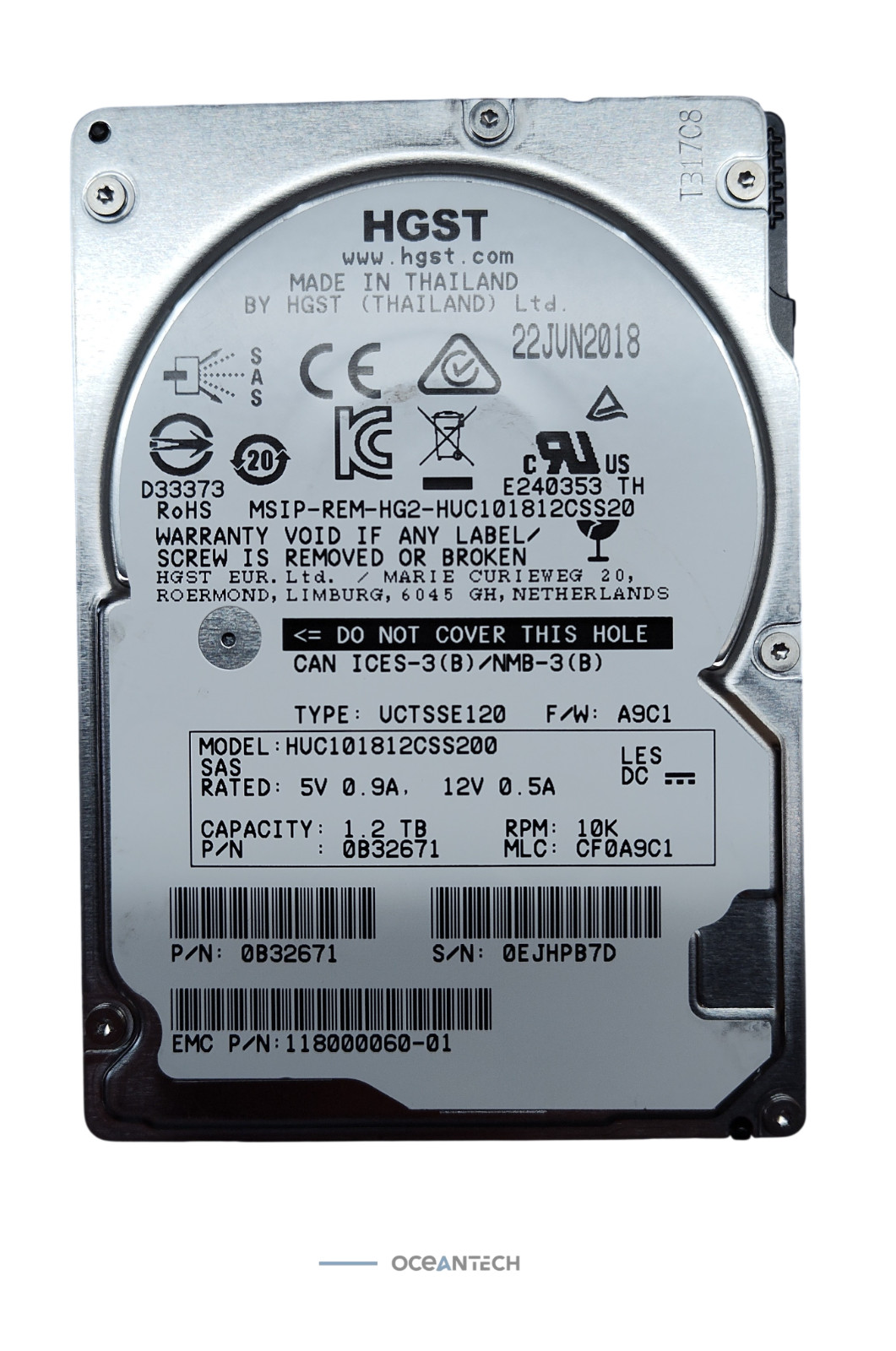 HUC101812CSS200 0B32671 HGST 1.2TB 10K 12Gb/s SAS 2.5″ Server HDD