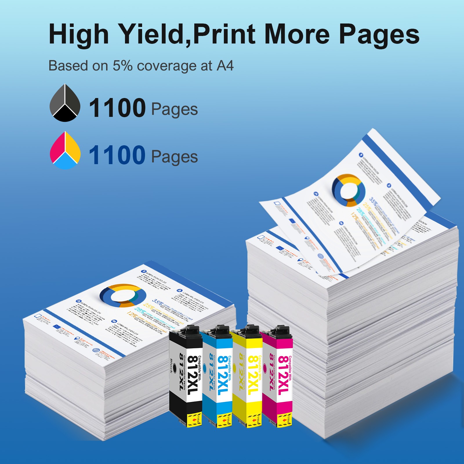 T812 XL 812XL Ink Cartridge For Epson WorkForce EC-C7000 WF-7310 WF-7820 WF-7840