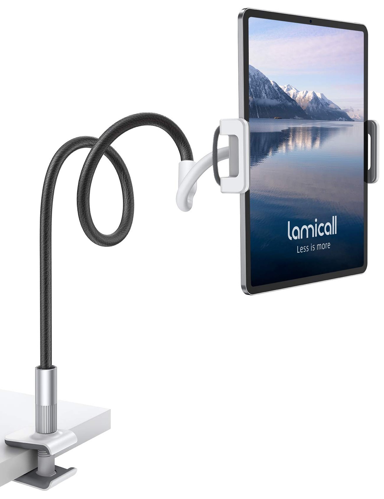 Lamicall Gooseneck Tablet Holder Mount : Flexible Arm Clip Stand Black