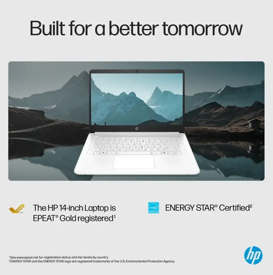 HP 14 Thin&Portable, Laptop Intel Celeron N4500, 4GB DDR4 64GB eMMC Win 11 Home