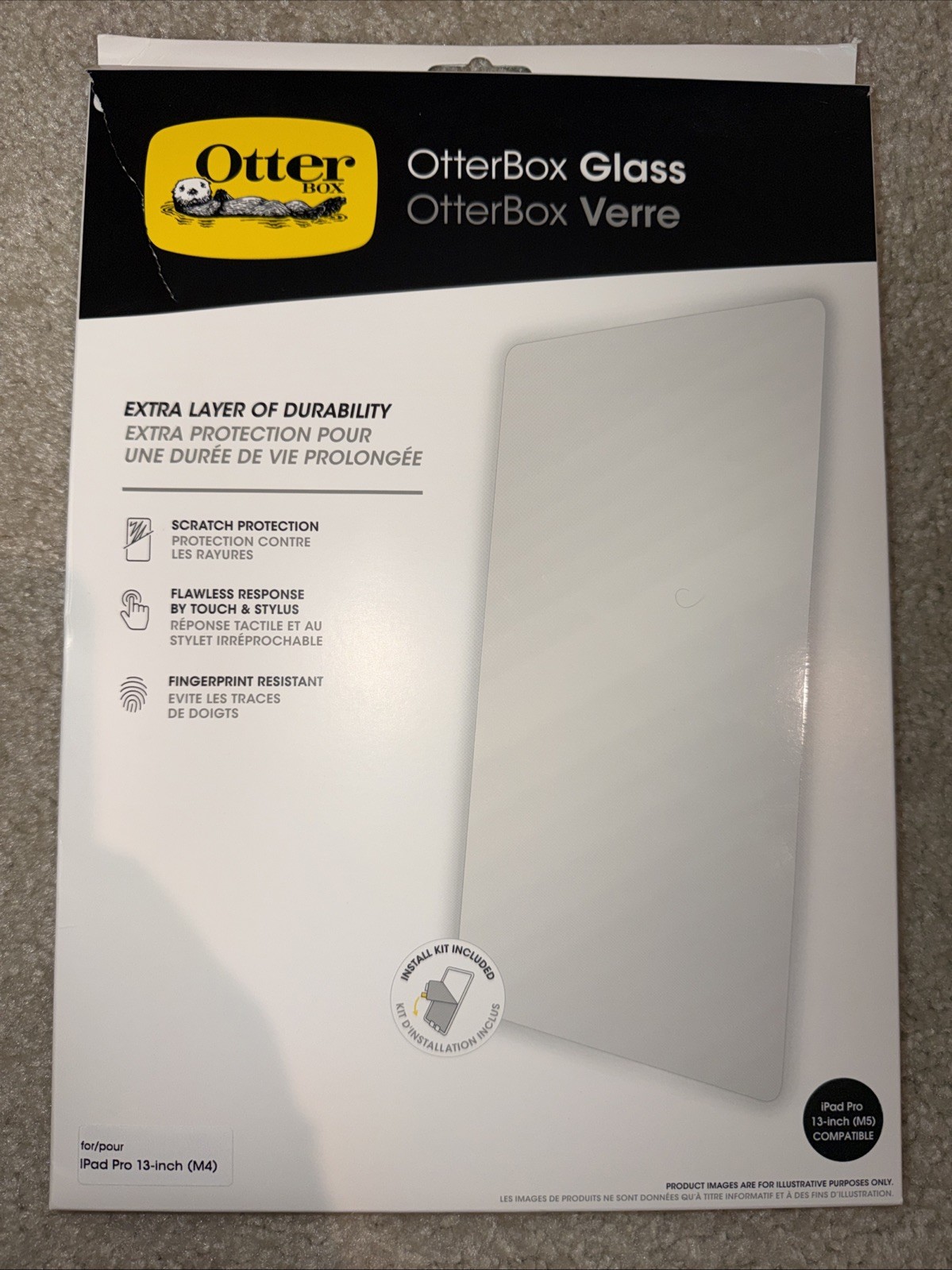 OtterBox Glass Screen Protector for iPad Pro 13inch M4 Flawless Touch Response
