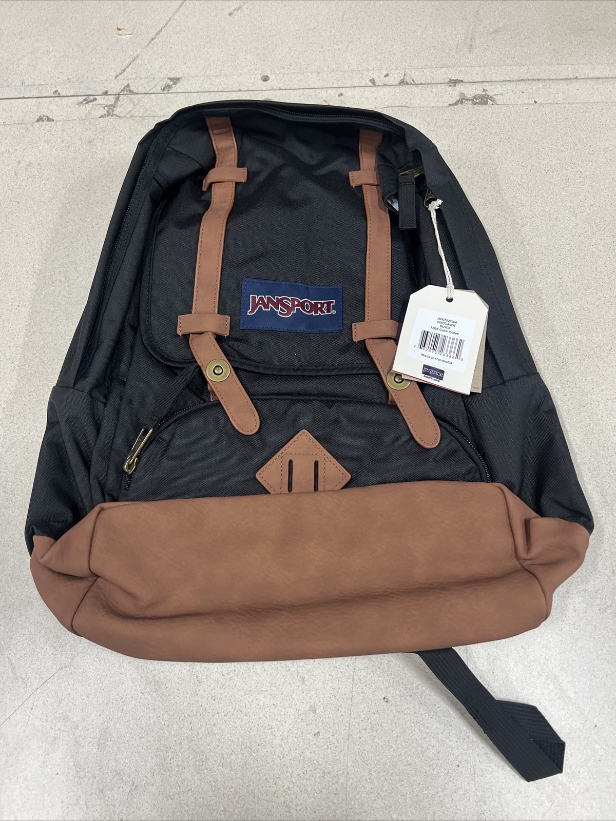 JanSport Cortlandt Laptop Backpack, Black, 15” One Size