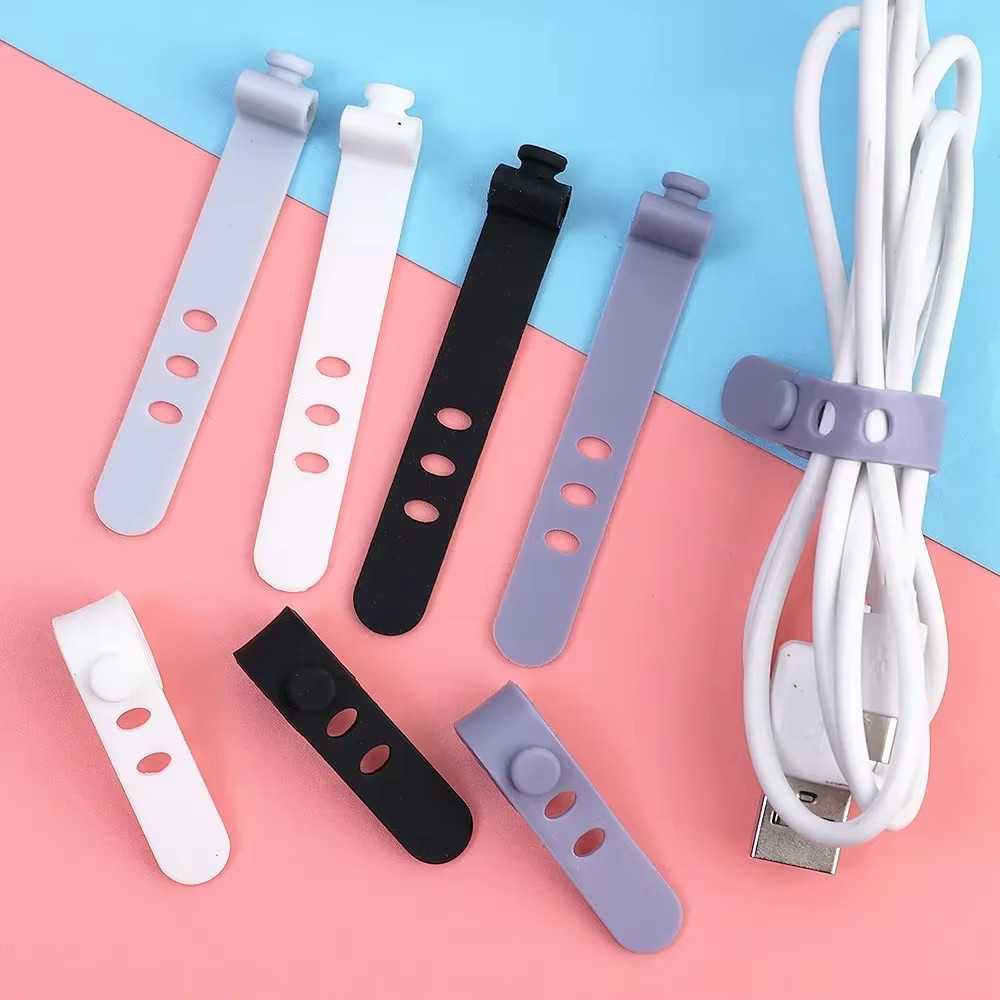 Phone Cable Organizer Earphone Clip Charger Cord Management 3 Hole Line Storge H