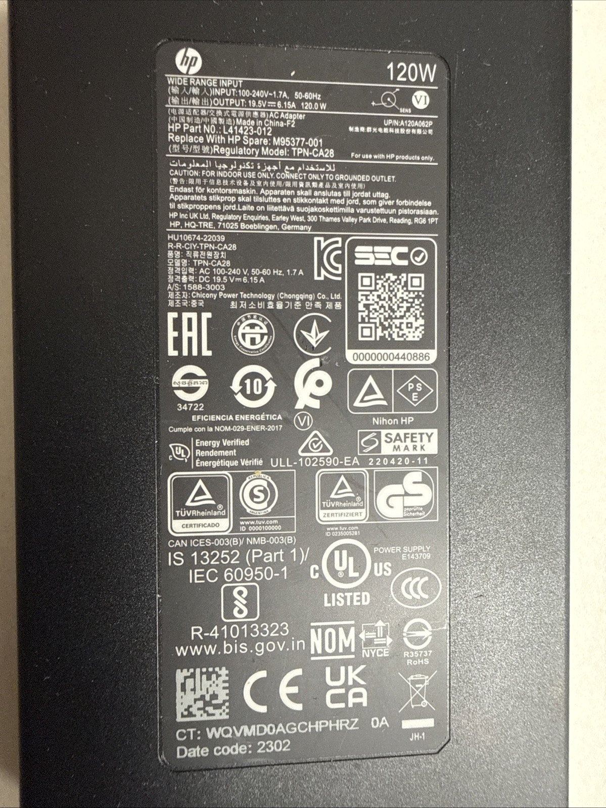 Lot of 7 GENUINE HP 120W 19.5V 6.15A 4.5mm AC ADAPTER Mixed Model Numbers
