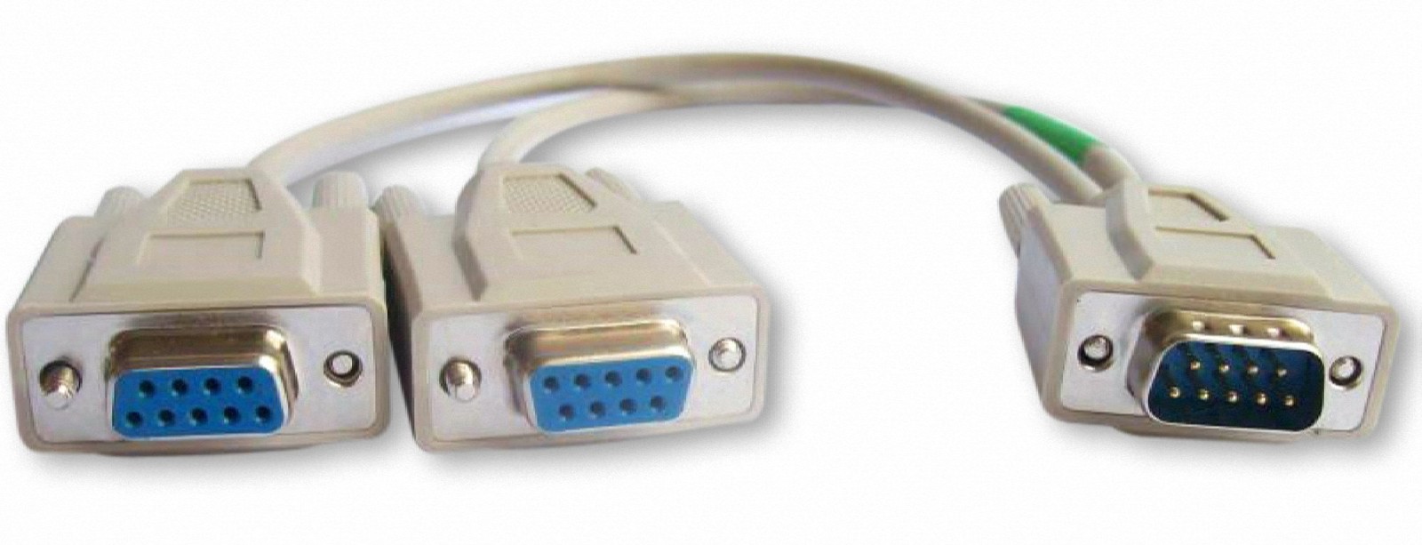 1 Foot DB9 9-Pin Serial Port Y-Cable 1 Male to 2 Female RS232 Splitter Cord