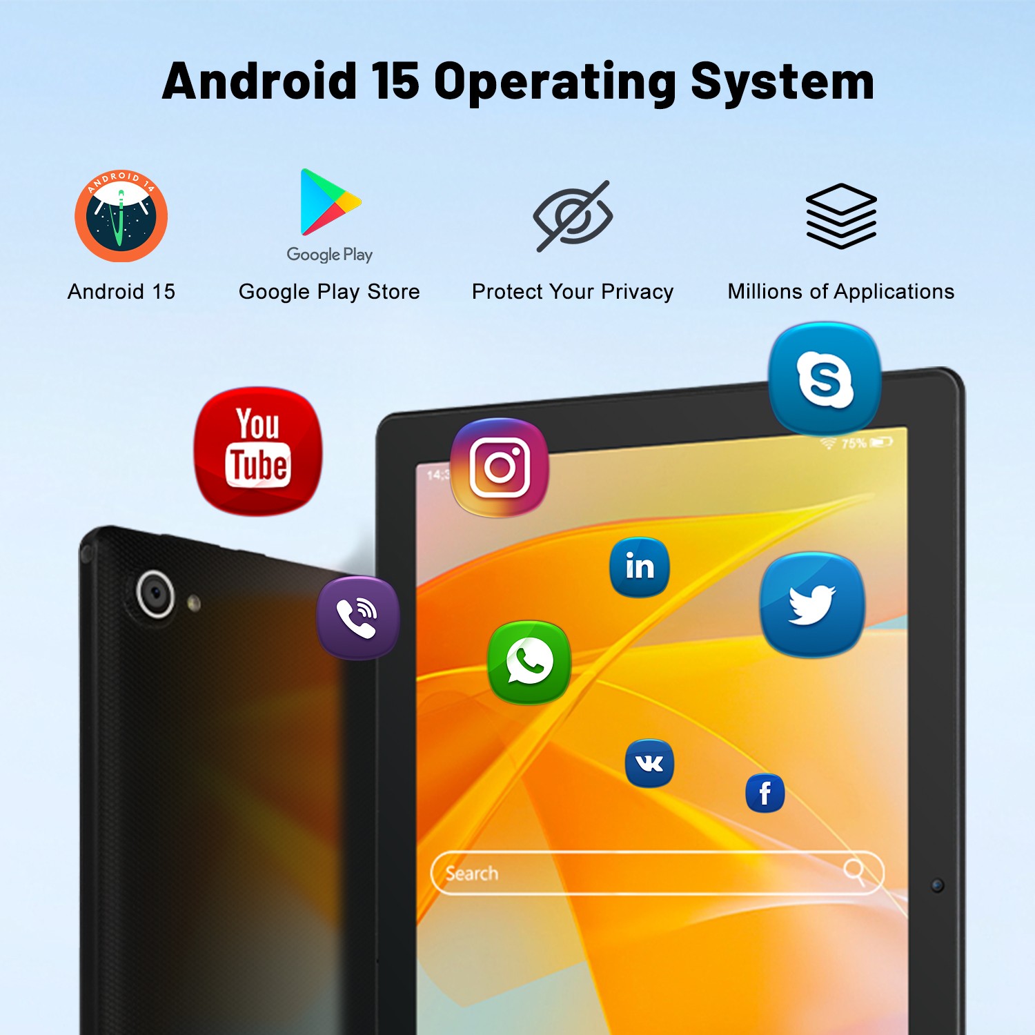 PC Tablet Android 15 Octa-Core 20(3+17)GB RAM 64GB ROM 1TB TF IPS 5000mAh WIFI