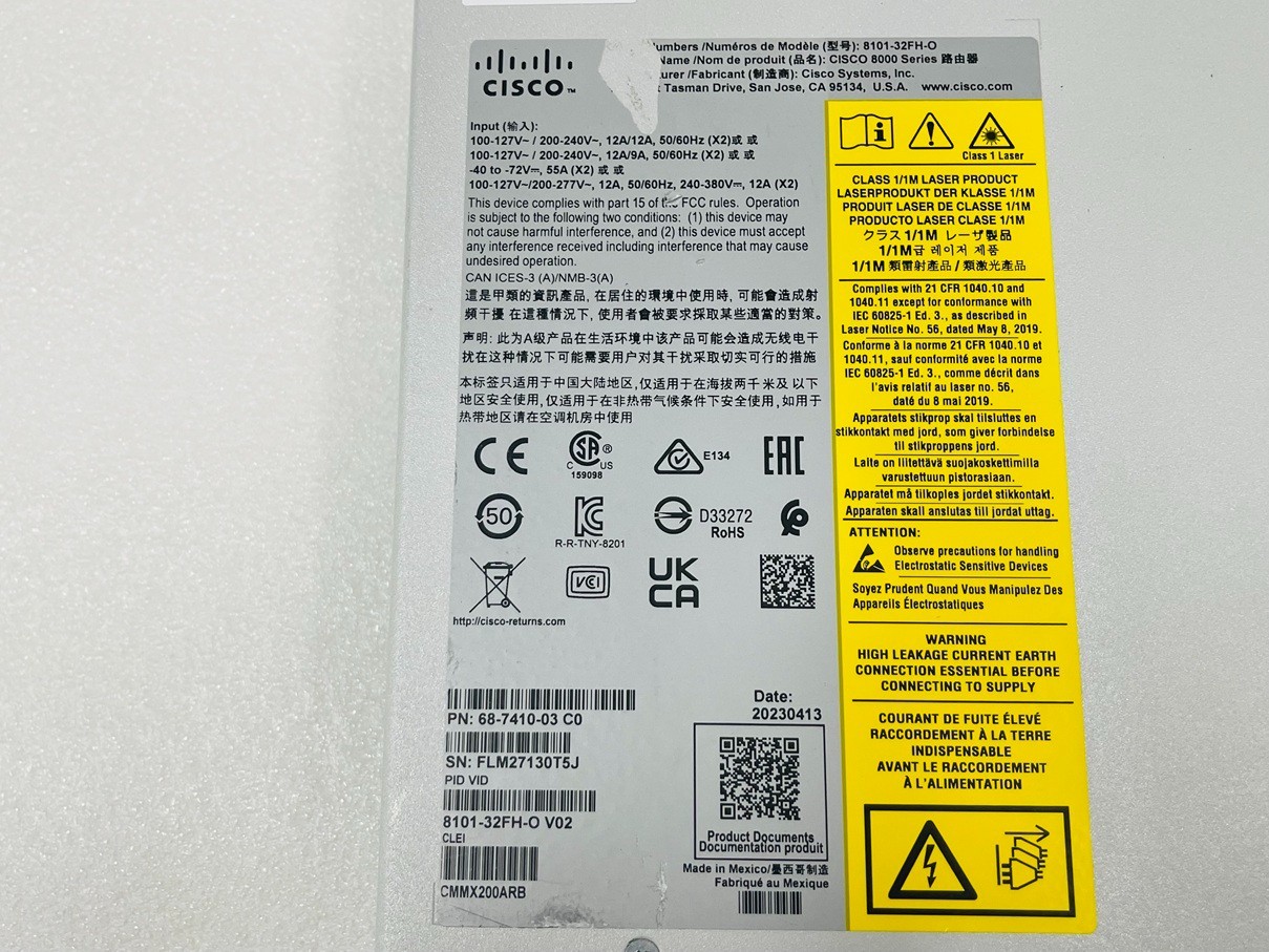 Cisco 8101-32FH-O 32x 400G QSFP-DD Ports 8000 Series 1RU Router With Sonic OS